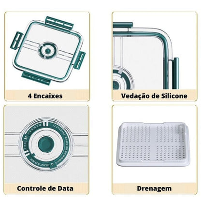 Organizador de Geladeira com Tampa e Indicação de Data