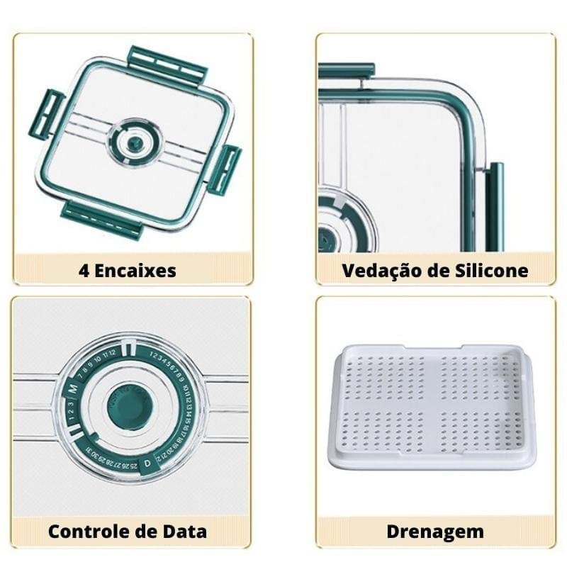 Organizador de Geladeira com Tampa e Indicação de Data