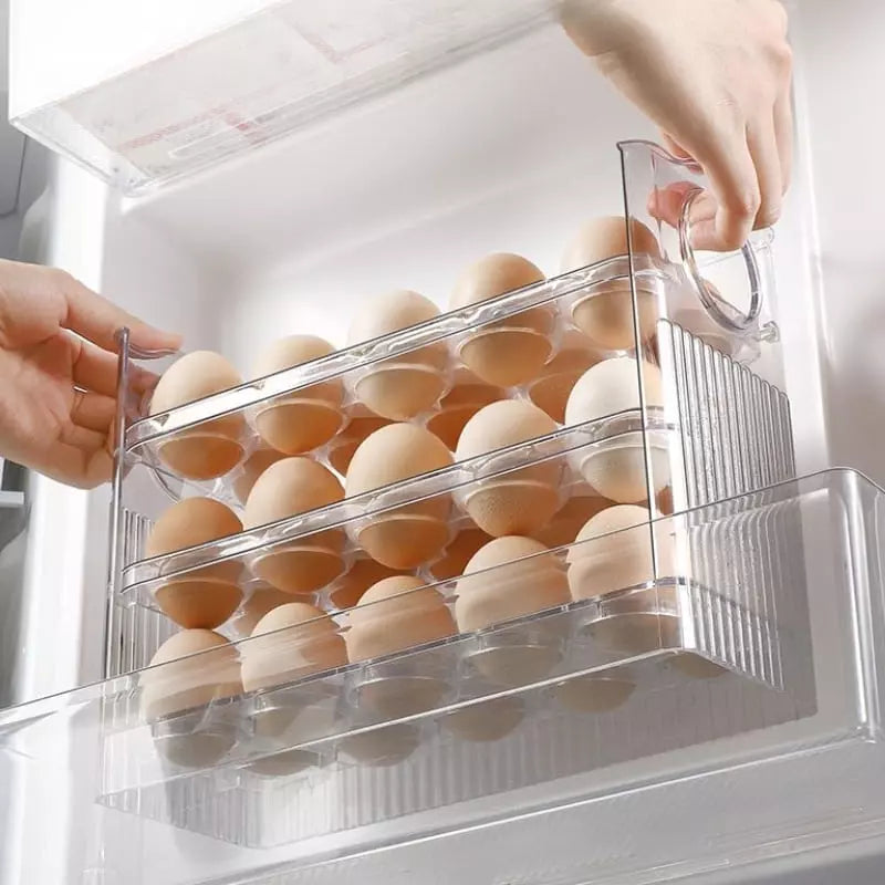 Organizador de Geladeira para Ovos com 34 Lugares - Prateleira de Armazenamento
