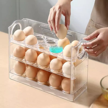 Organizador de Geladeira para Ovos com 34 Lugares - Prateleira de Armazenamento