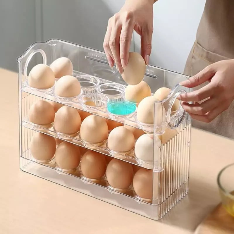 Organizador de Geladeira para Ovos com 34 Lugares - Prateleira de Armazenamento
