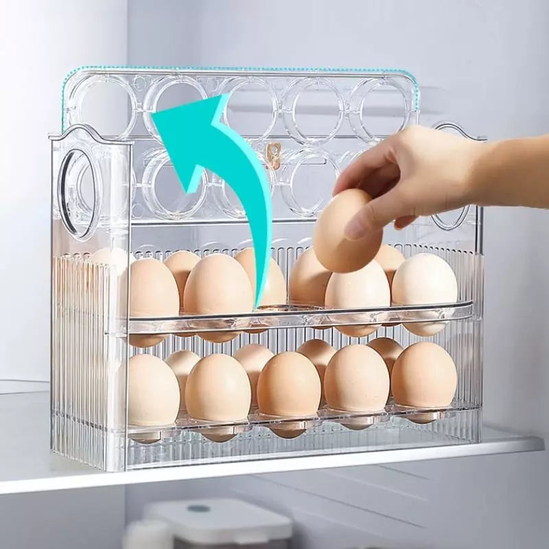 Organizador de Geladeira para Ovos com 34 Lugares - Prateleira de Armazenamento