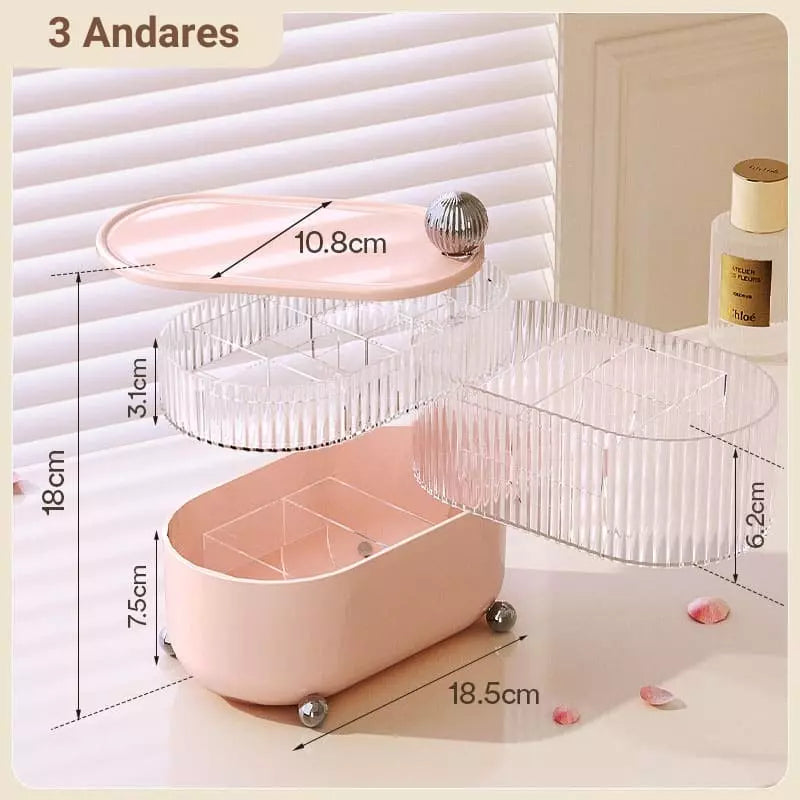 Organizador de Joias em Acrílico Transparente com Divisórias - Porta Joias Prático