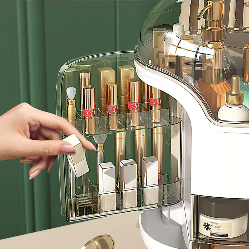 Organizador de Maquiagem Acrílico com Compartimentos para Cosméticos