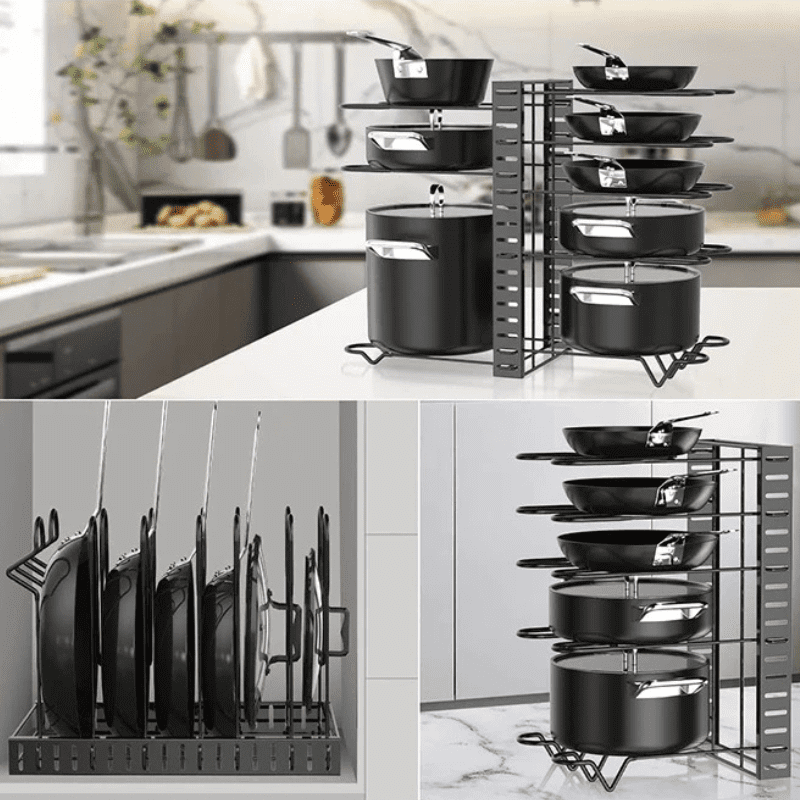 Organizador de Panelas e Tampas para Armário de Cozinha - Prático e Funcional
