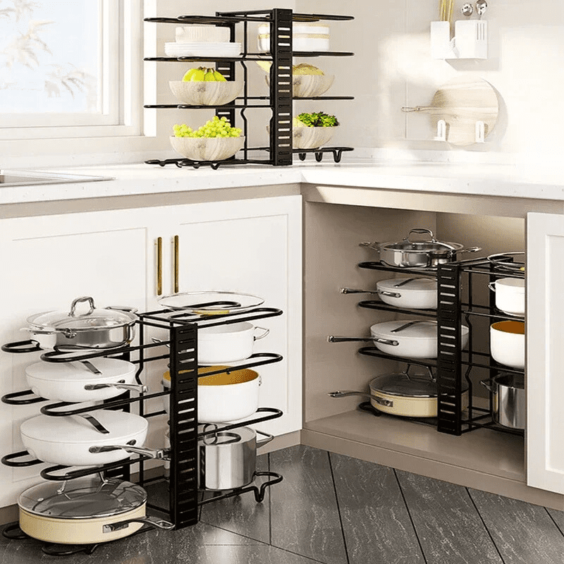 Organizador de Panelas e Tampas para Armário de Cozinha - Prático e Funcional