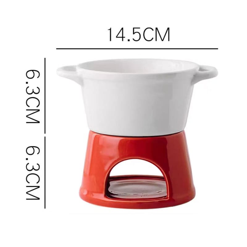 Panela de Fondue Cerâmica para Queijo e Chocolate
