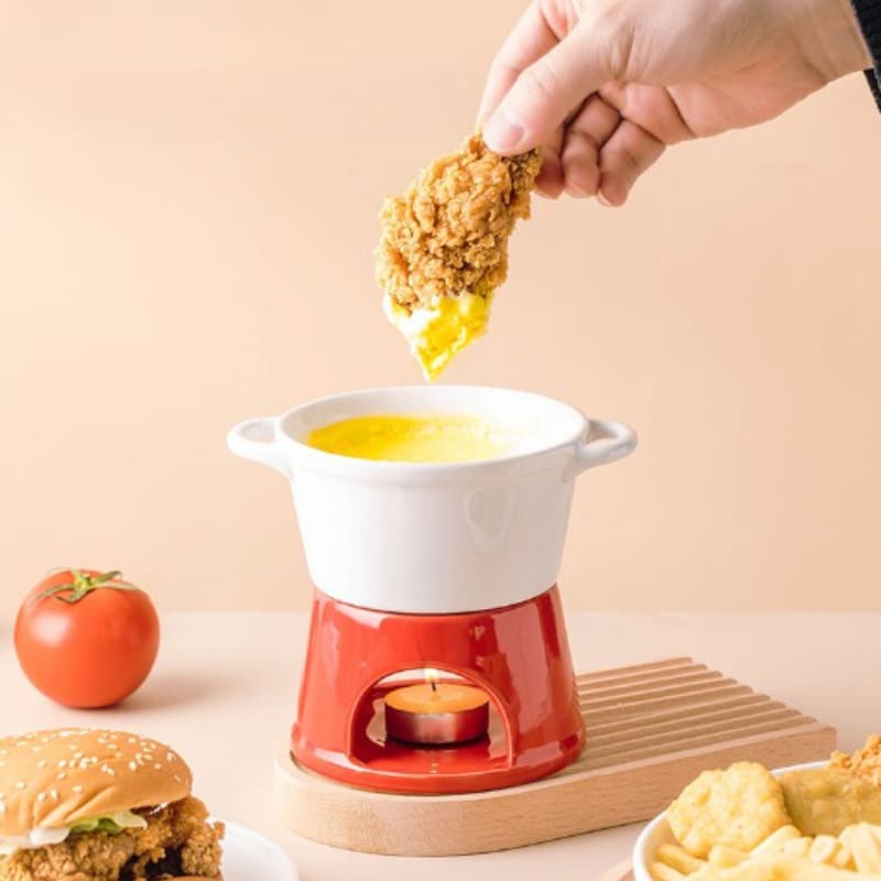Panela de Fondue Cerâmica para Queijo e Chocolate