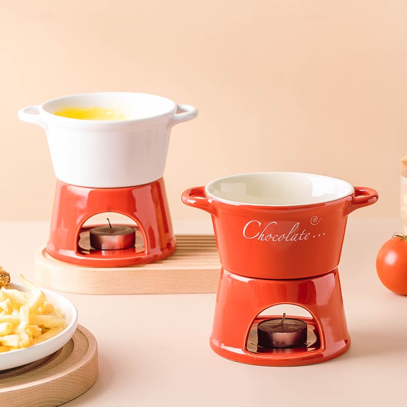 Panela de Fondue Cerâmica para Queijo e Chocolate