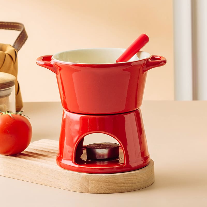 Panela de Fondue Cerâmica para Queijo e Chocolate