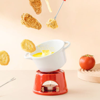 Panela de Fondue Cerâmica para Queijo e Chocolate
