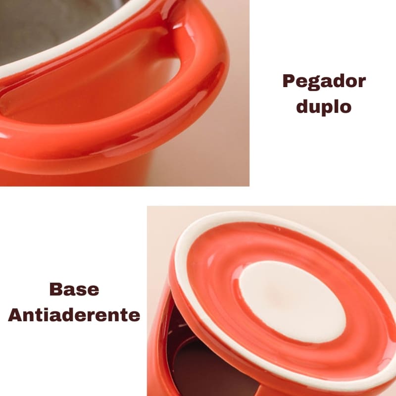 Panela de Fondue Cerâmica para Queijo e Chocolate