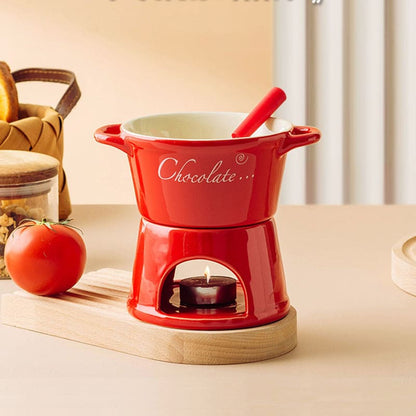 Panela de Fondue Cerâmica para Queijo e Chocolate