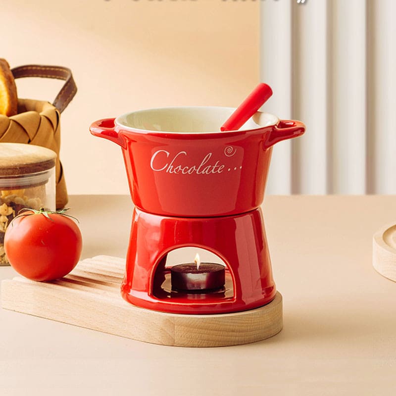 Panela de Fondue Cerâmica para Queijo e Chocolate