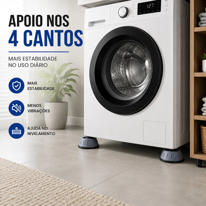Kit 4 Pés Antivibração para Máquina de Lavar e Lava e Seca