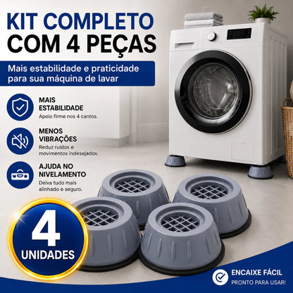 Kit 4 Pés Antivibração para Máquina de Lavar e Lava e Seca