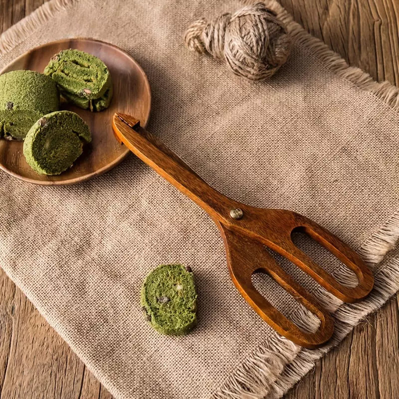 Pinça Multiuso de Bambu para Salada - Utensílio de Cozinha Ecológico