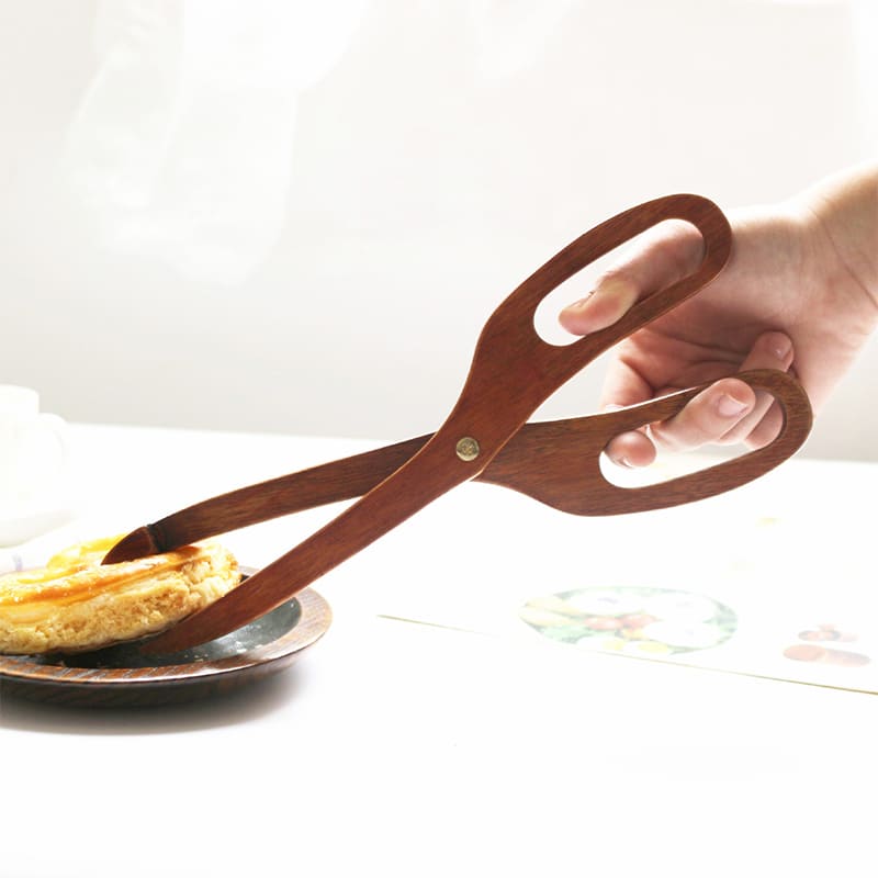 Pinça Multiuso de Bambu para Salada - Utensílio de Cozinha Ecológico