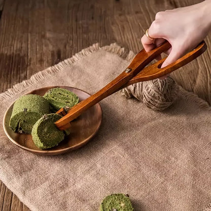 Pinça Multiuso de Bambu para Salada - Utensílio de Cozinha Ecológico