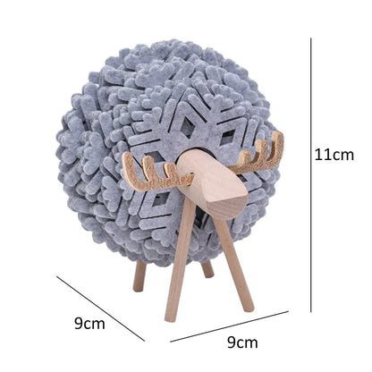 Porta Copo Nórdico com Design de Ovelha e Rena - Acessório Decorativo para Mesa