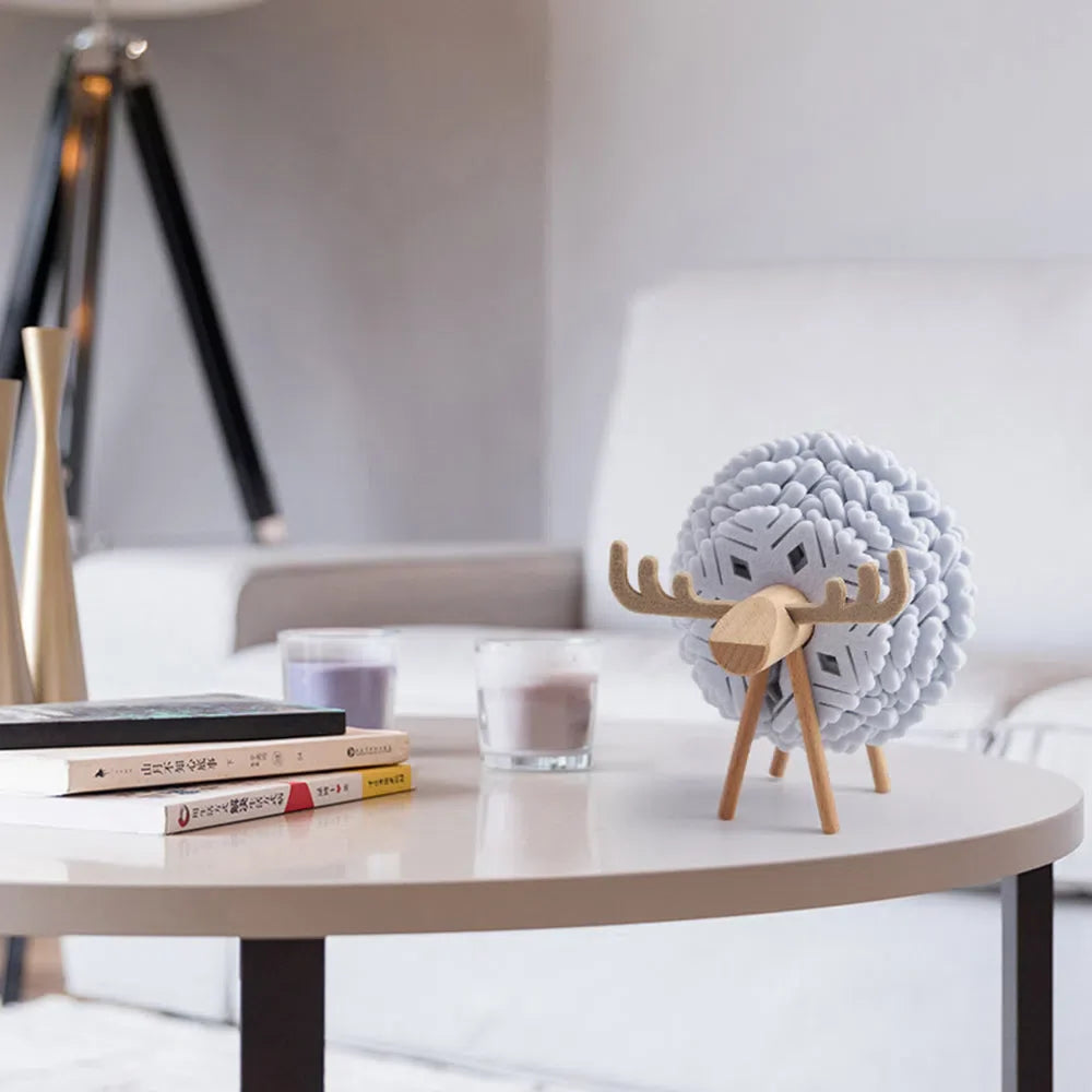 Porta Copo Nórdico com Design de Ovelha e Rena - Acessório Decorativo para Mesa