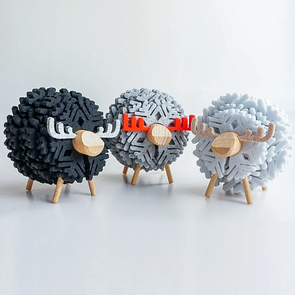 Porta Copo Nórdico com Design de Ovelha e Rena - Acessório Decorativo para Mesa