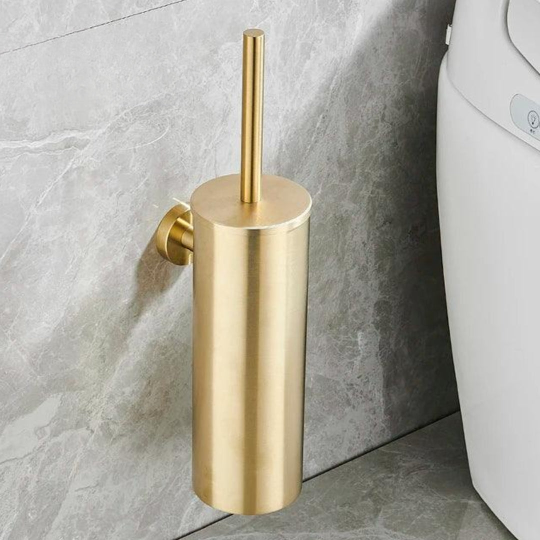 Porta Escova de Banheiro em Aço Inoxidável Escovado - Suporte Elegante e Durável