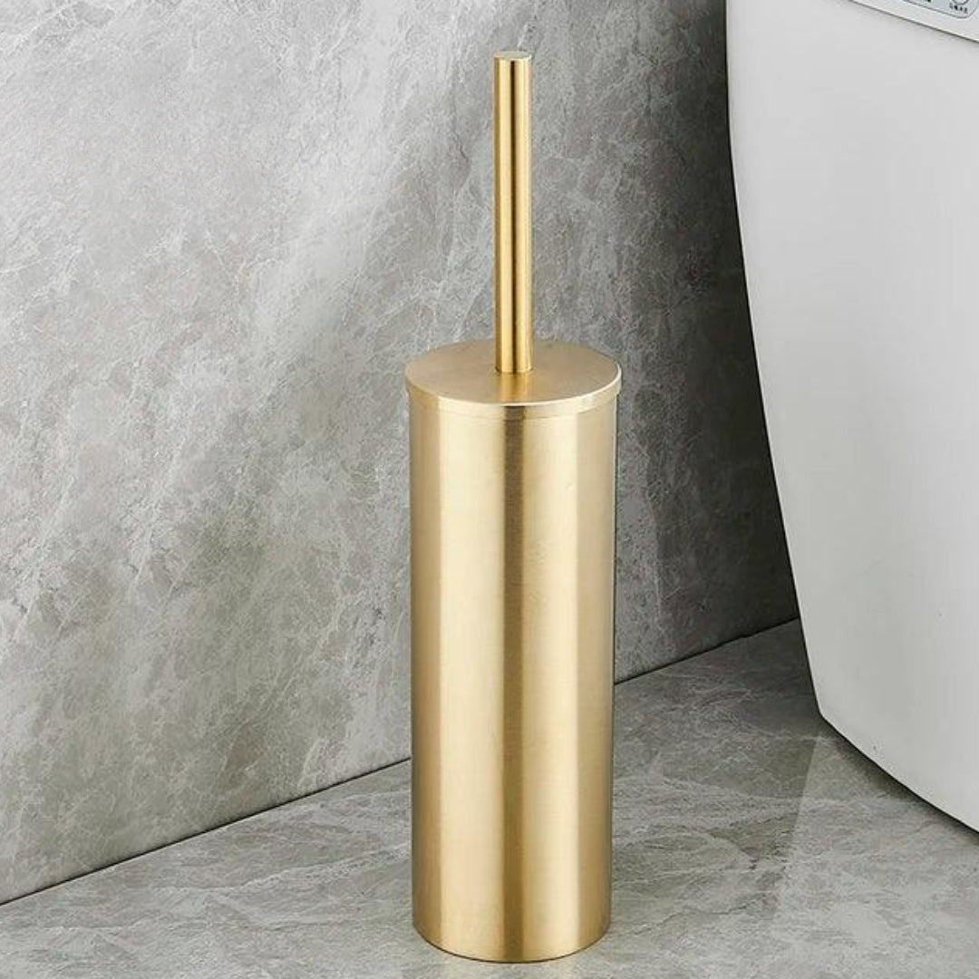 Porta Escova de Banheiro em Aço Inoxidável Escovado - Suporte Elegante e Durável