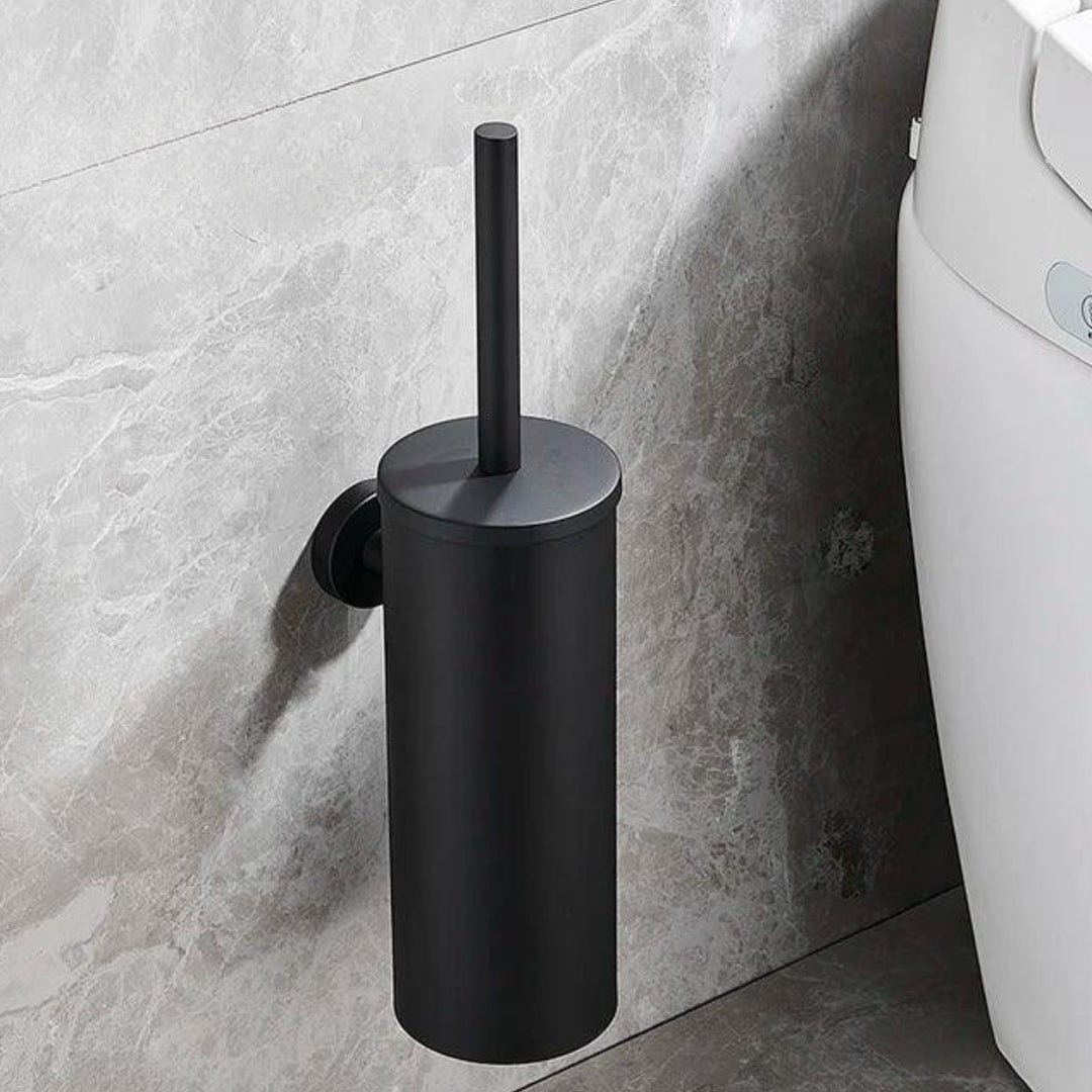 Porta Escova de Banheiro em Aço Inoxidável Escovado - Suporte Elegante e Durável
