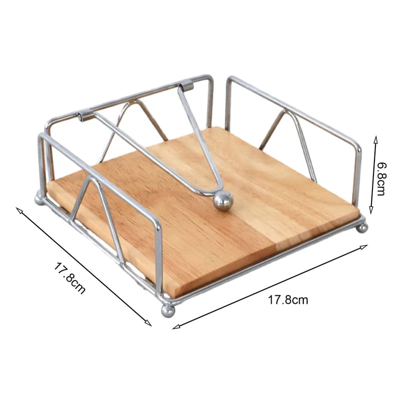 Porta Guardanapo de Mesa em Inox e Madeira - Luxo Moderno