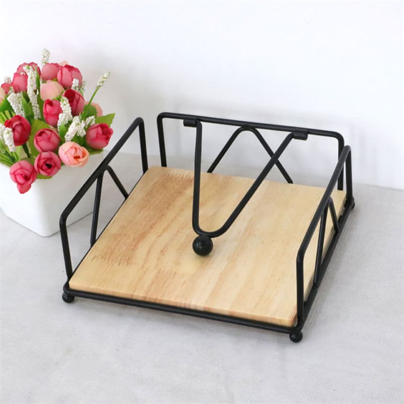 Porta Guardanapo de Mesa em Inox e Madeira - Luxo Moderno