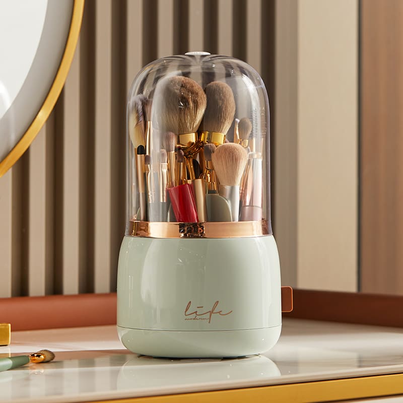 Porta Pincel de Maquiagem Giratório com Design Prático e Moderno
