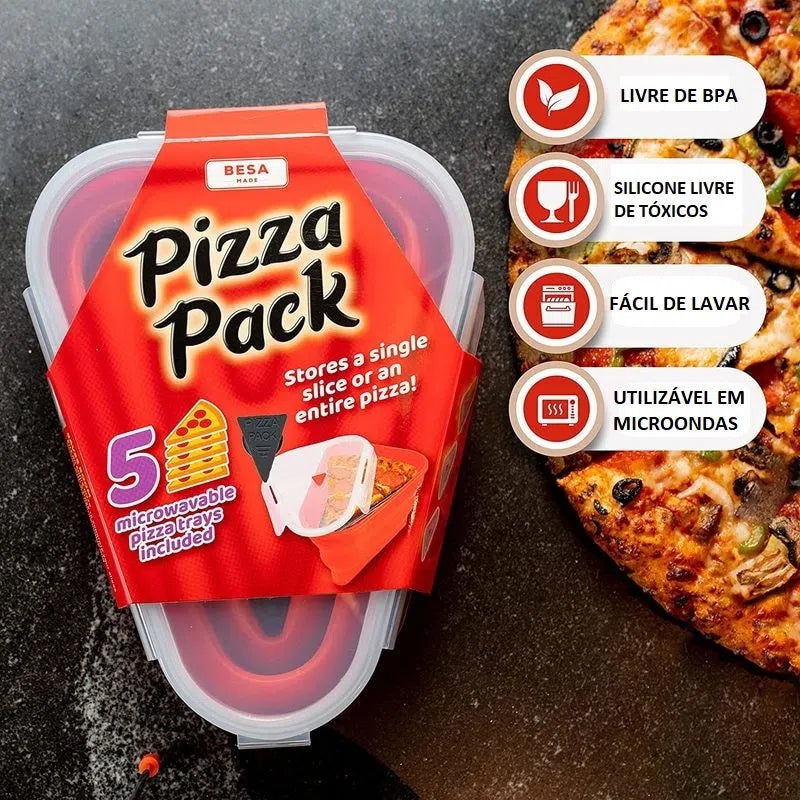 Porta Pizza Retrátil de Silicone - Suporte Prático para Pizza