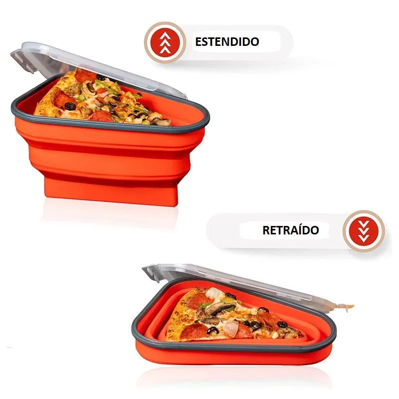 Porta Pizza Retrátil de Silicone - Suporte Prático para Pizza