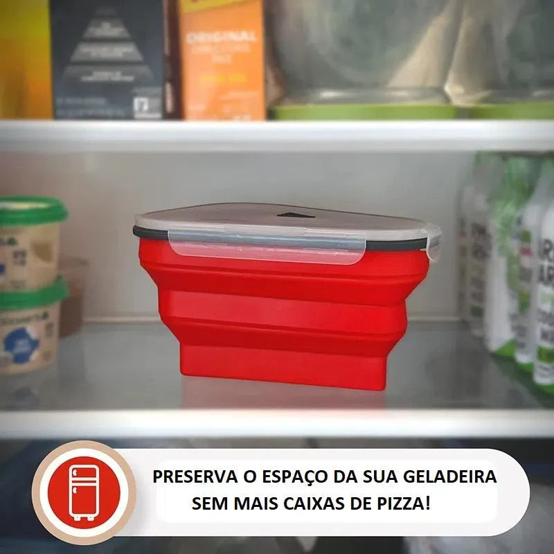 Porta Pizza Retrátil de Silicone - Suporte Prático para Pizza