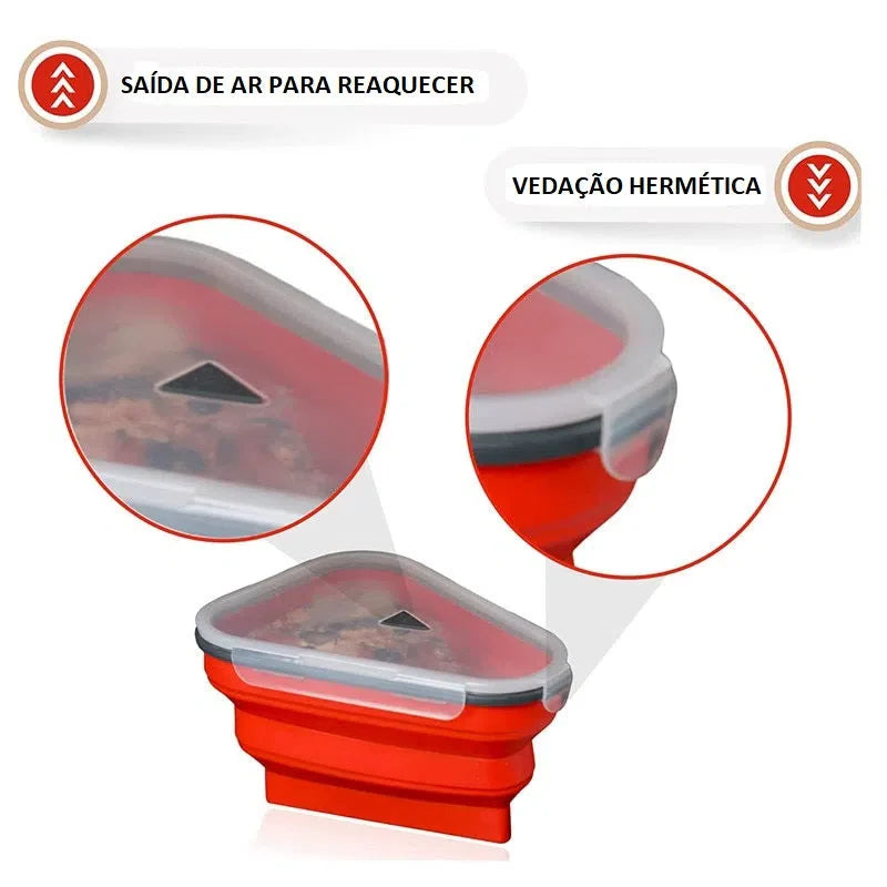 Porta Pizza Retrátil de Silicone - Suporte Prático para Pizza