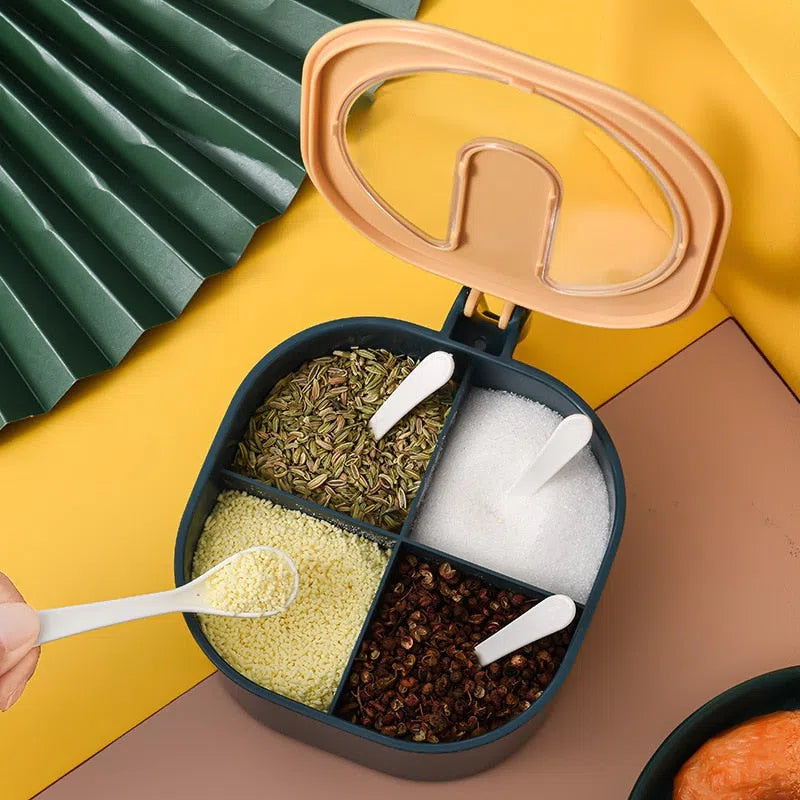 Porta Tempero Joy Feel com 4 Compartimentos - Organizador de Temperos Prático