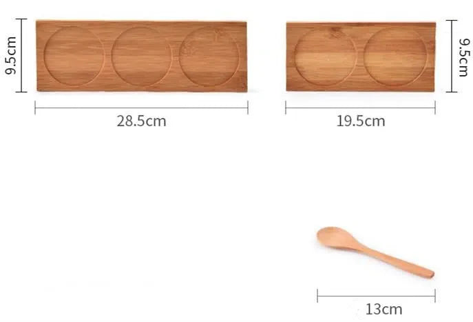 Porta Temperos de Cerâmica e Bambu Estilo Nórdico