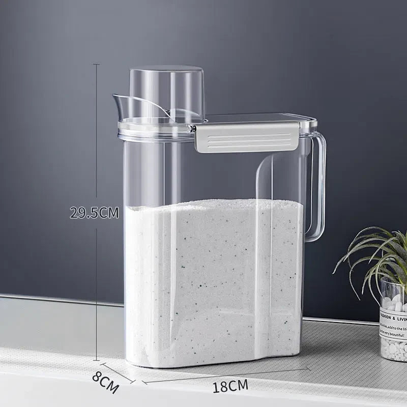 Pote Hermético Transparente para Armazenamento de Roupas na Lavanderia