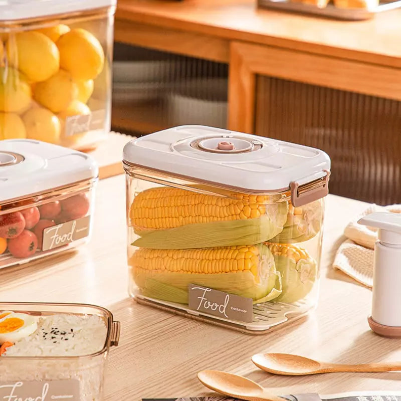 Pote Hermético com Tampa e Selador a Vácuo para Armazenamento de Alimentos