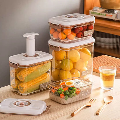 Pote Hermético com Tampa e Selador a Vácuo para Armazenamento de Alimentos