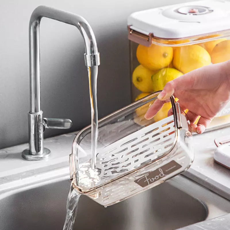 Pote Hermético com Tampa e Selador a Vácuo para Armazenamento de Alimentos