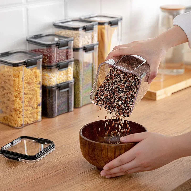 Pote de Armazenamento de Alimentos em Acrílico Transparente - Recipiente Organizador