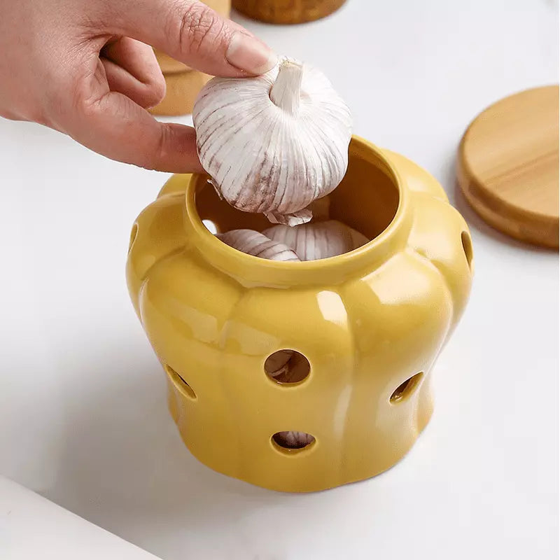 Pote de Cerâmica Decorativo com Tampa de Madeira - Ideal para Decoração de Ambientes