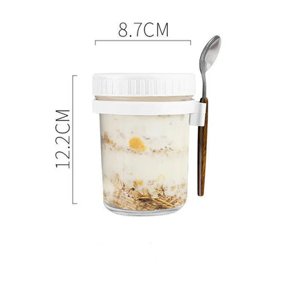 Pote de Vidro Hermético com Tampa e Colher de Madeira - 350ml