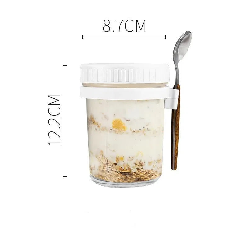 Pote de Vidro Hermético com Tampa e Colher de Madeira - 350ml