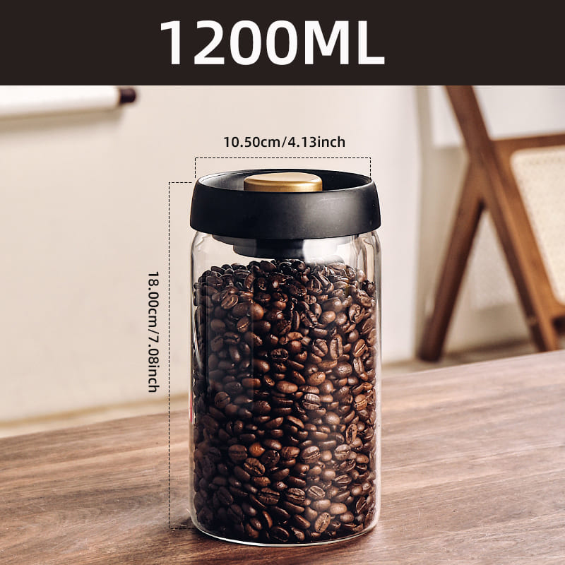 Pote de Vidro com Tampa Hermética para Café a Vácuo