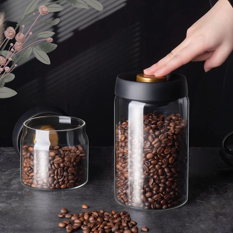 Pote de Vidro com Tampa Hermética para Café a Vácuo