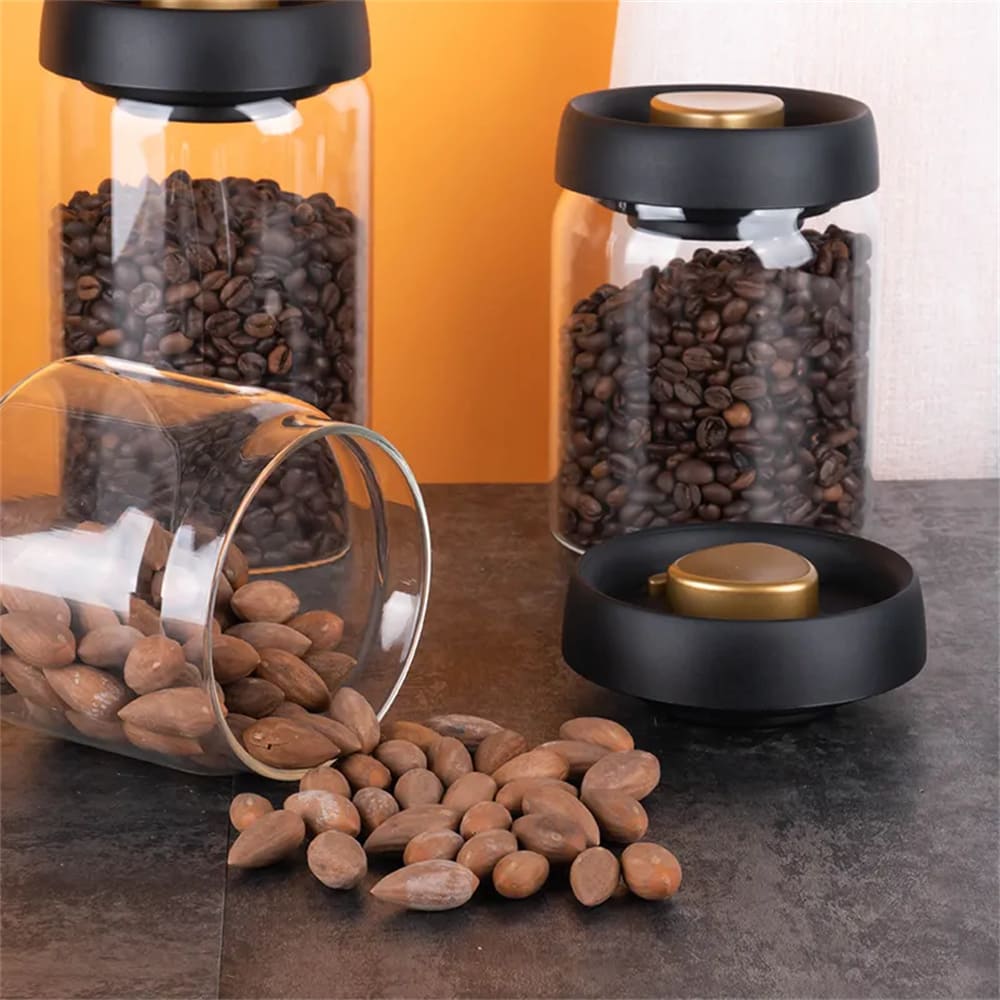 Pote de Vidro com Tampa Hermética para Café a Vácuo