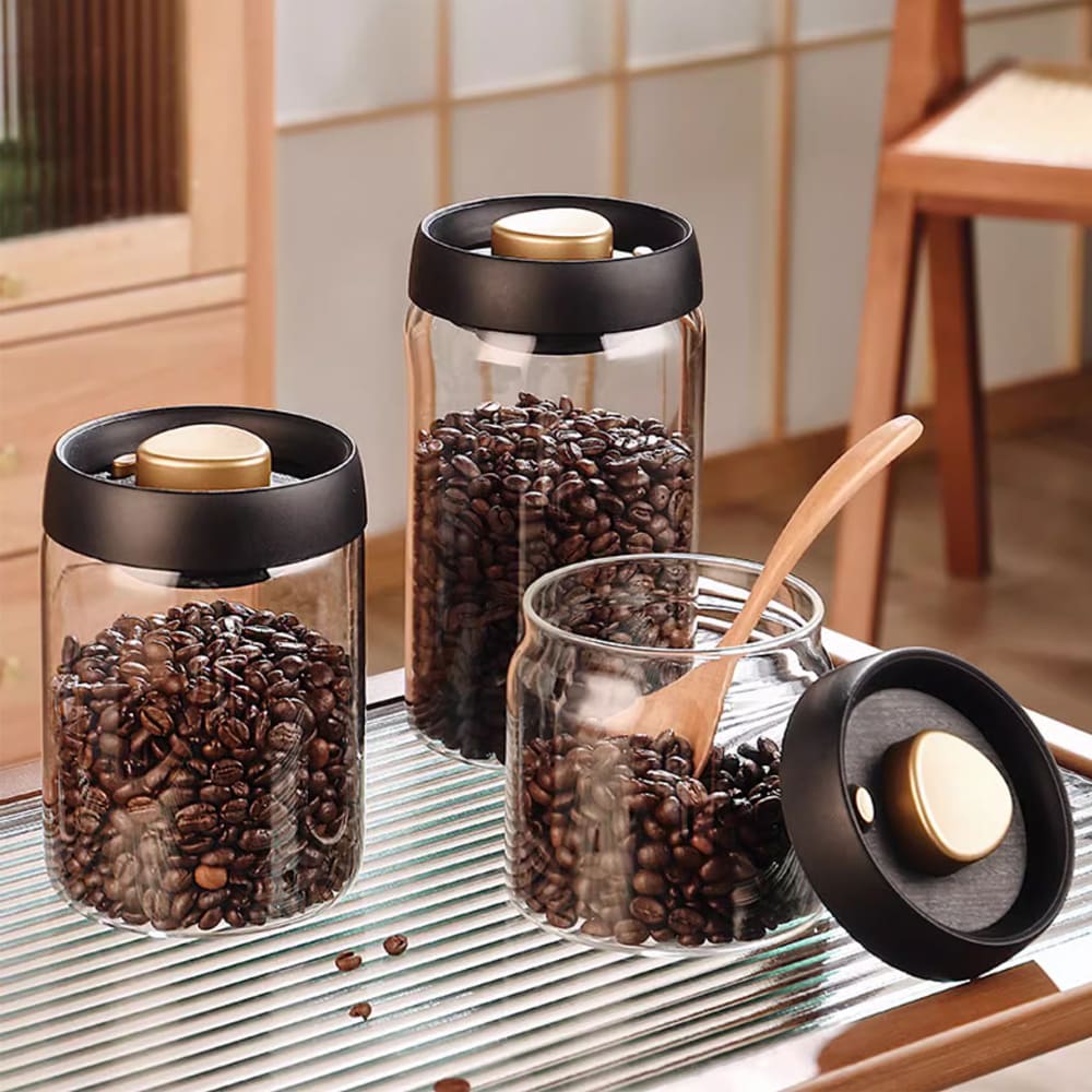 Pote de Vidro com Tampa Hermética para Café a Vácuo